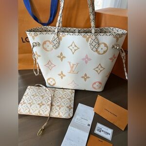 Louis Vuitton ✨Limited Edition✨By The Pool Neverfull MM Tote | Watercolor Pink
